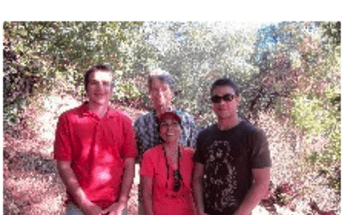 photo of Mrs. Goulding and her family outdoors